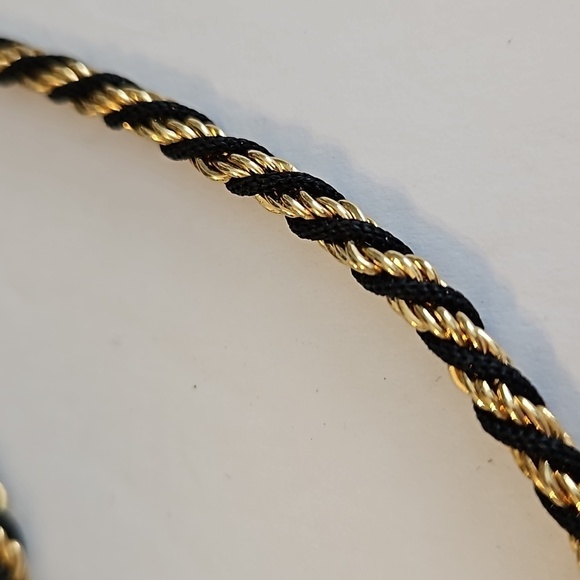 TRIFARI 30" Goldtone & Black Cord Rope Necklace - Picture 2 of 7